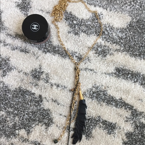 Jewelry - Black Leather and Chain Necklace
